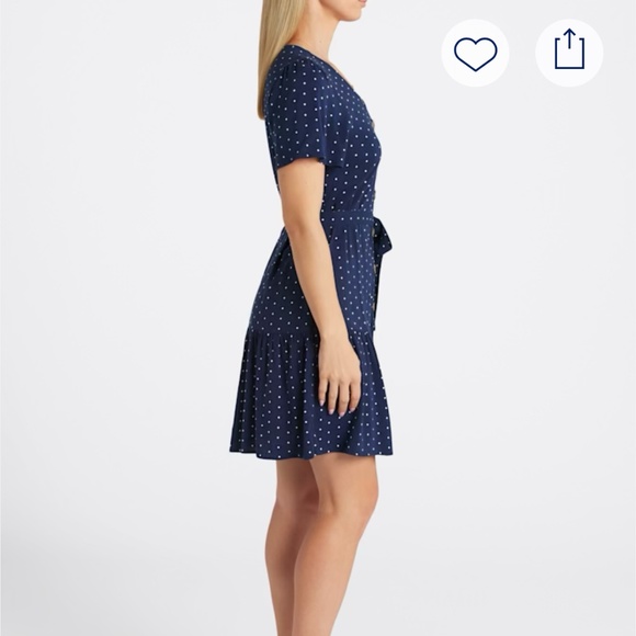 Market & Spruce NWT Petite Navy Button Front Dress - Picture 4 of 10